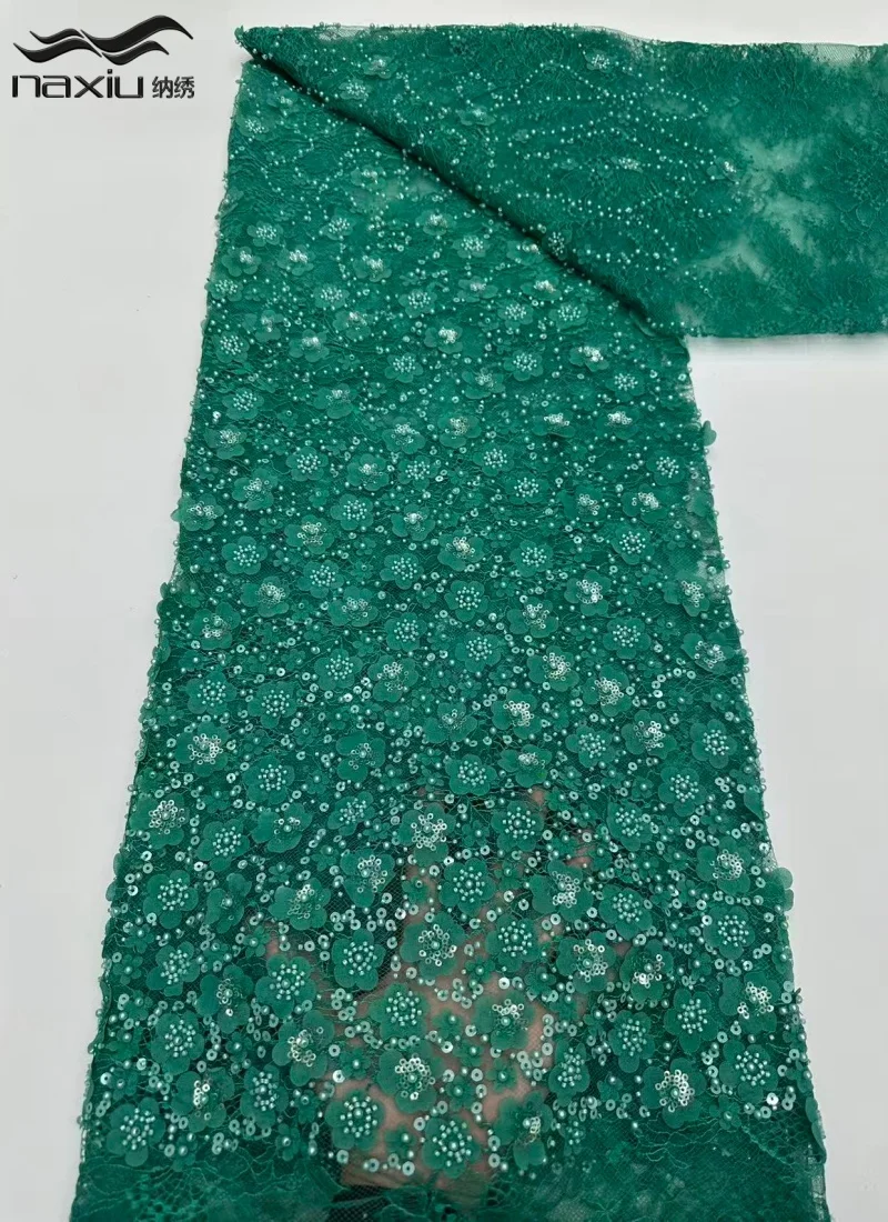 

Элитная африканская кружевная ткань Madison 2026: Французское кружево с вышивкой и бисером, нигерийское кружево с пайетками для свадебных торжеств