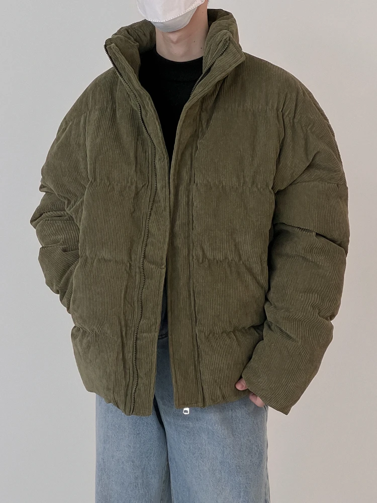 Parka de manga longa quente estilo coreano masculino, temperamento bonito masculino casual, roupas de streetwear, tudo combina, moda popular, inverno