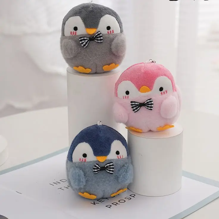 penguin plush keychain Soft Easy Hanging Mini 3D Eyes Cute Penguin Plush Keychain Stuffed Animals Bag Accessories for Gift