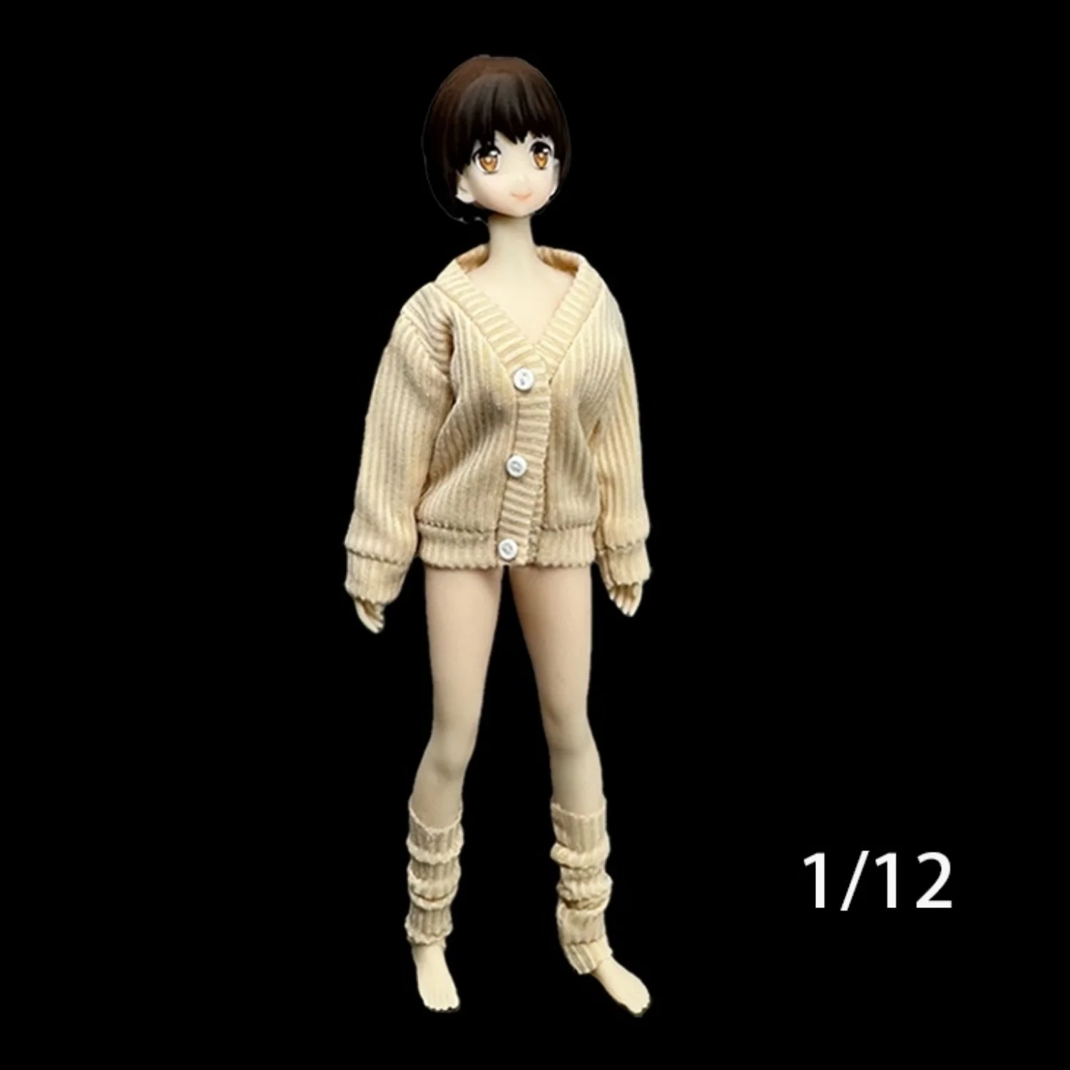 Modello di cappotto maglione lavorato a maglia 1/12 adatto alla figura del corpo della ragazza da 6 pollici