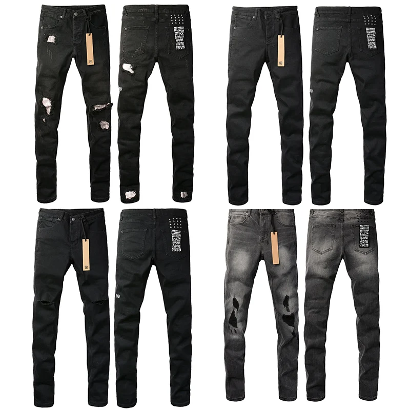 KSUBI Jeans Men's High Street Stretch Skinny Ripped Patch Denim Long-pants Ripped 25SS Ksubi Cross Jeans Straight Leg Pants