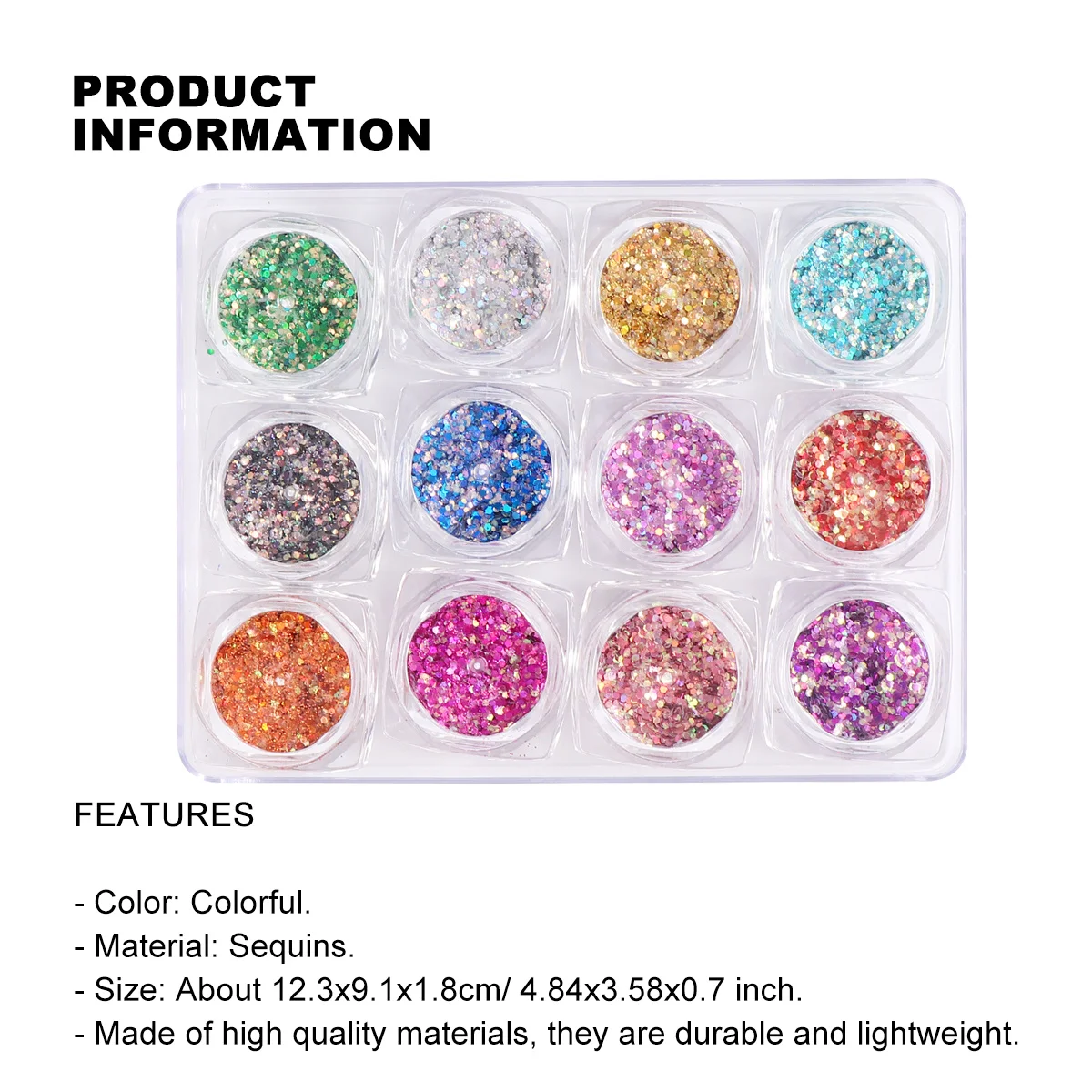 12Pcs 육각형 모양 네일 아트 용품 스팽글 스티커 DIY 장식 아름다운 디자인 여자 여자를위한 완벽한 선물