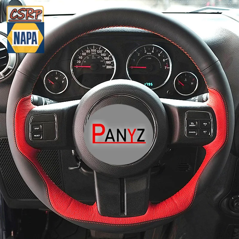 Funda para Volante de Coche Estilo Deportivo con Trenzado para Jeep Compass Patriot Wrangler 2011-2017 Grand Cherokee Laredo Liberty 2011-2013