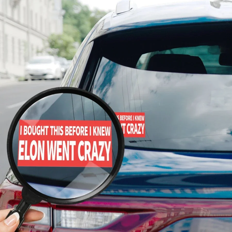 

Car Sticker Waterproof for Window Rear Bumper Trunk Decoration for Tesla ought This Before I Knew Elon Was Crazy