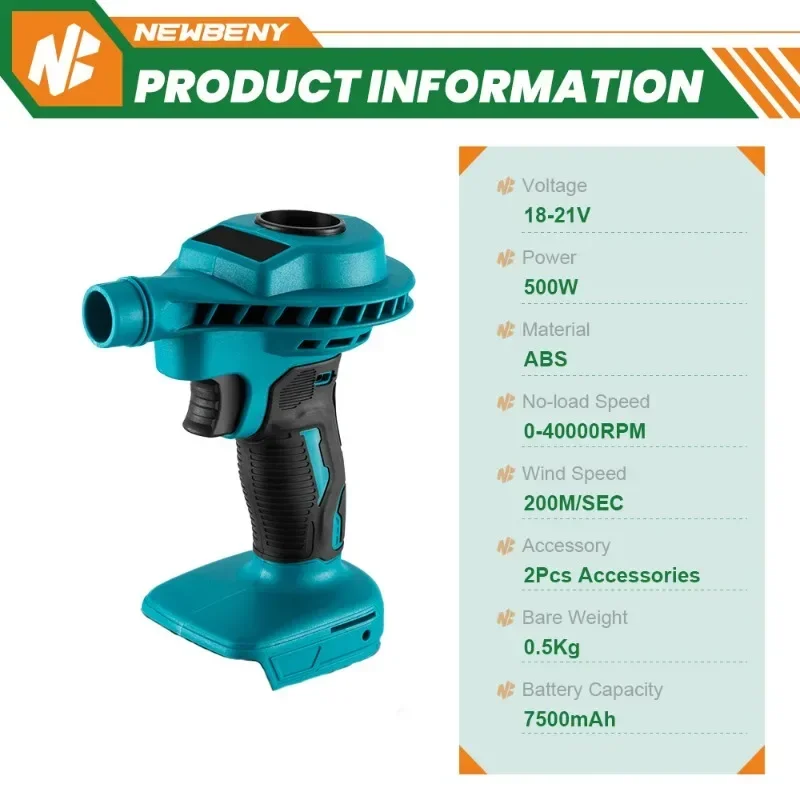 Imagem -03 - Máquina de pó de ar sem Fio para Makita Eficiente Recarregável Aspirador Insuflador Limpeza do Computador Ferramenta Elétrica Bateria de 18v em 1