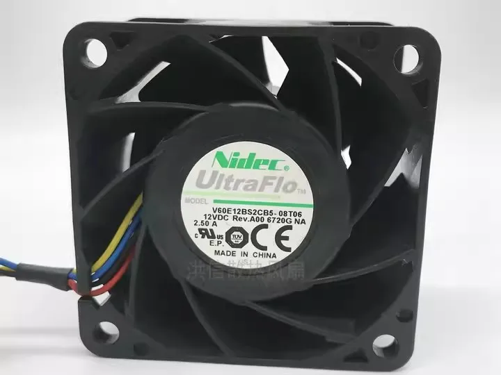 

Free shipping original 6038 V60E12BS2CB5-08T06 DC12V 2.50A 60 * 38MM 4-wire cooling fan