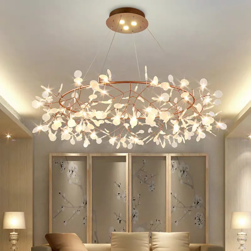 Firefly-Kronleuchter im nordischen Stil, postmodernes, minimalistisches Schlafzimmer und Wohnzimmer, kreative künstlerische, zweigförmige Beleuchtungskörper