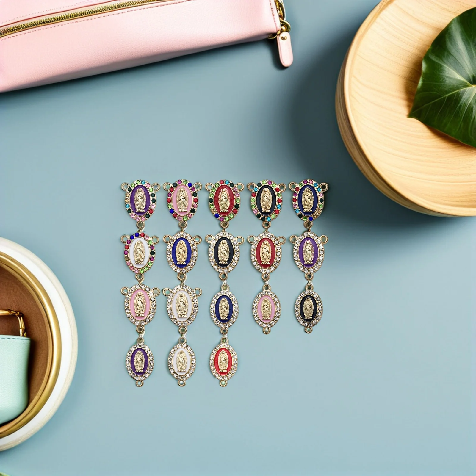 

18pcs Creative Bracelet Earrings Necklace Charms Zinc Alloy Small Virgin Mary Pendant for Jewelry Making Crafts DIY