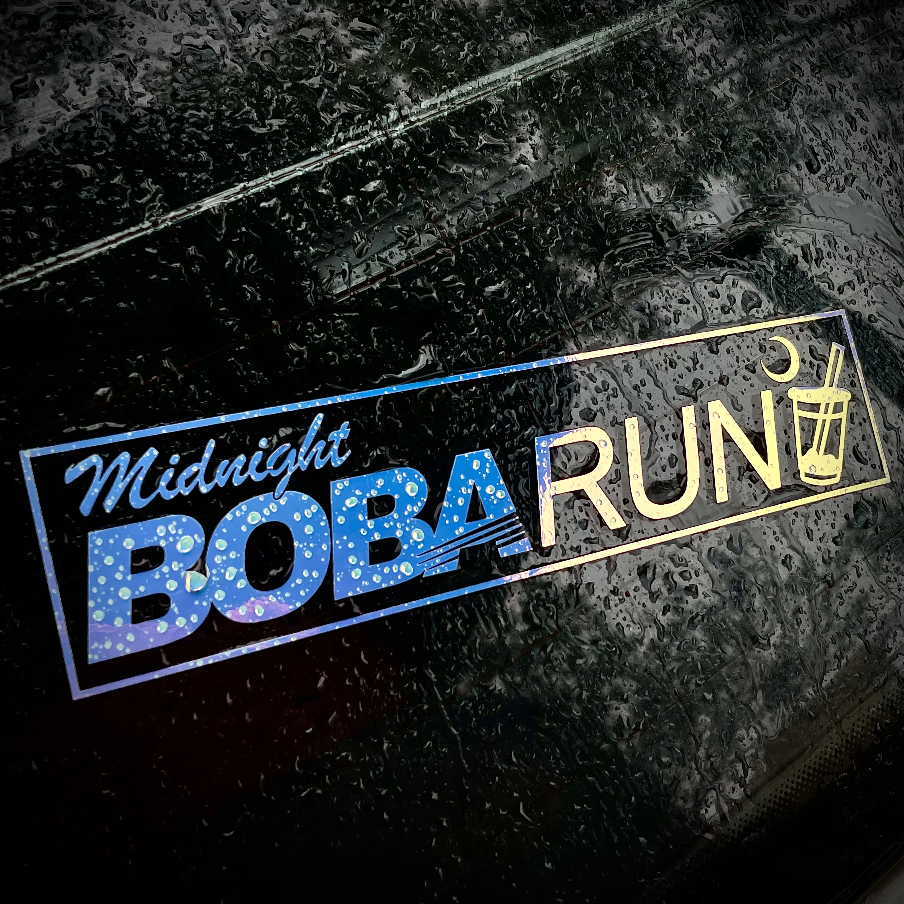 Late night boba JDM Car modification window glass decoration stickers motorcycle fuel tank sticker Waterproof, no glue left