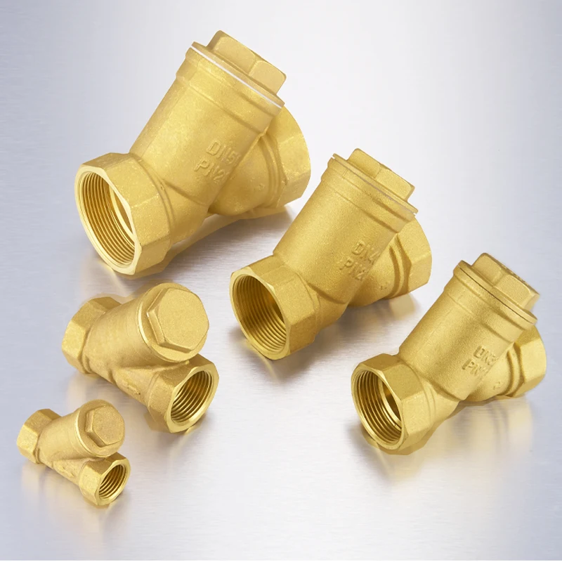 

TMOK 1/2" 3/4" 1" Female Y Mesh Strainer Threads Filter Valve Water Oil Plumbing Pipe Brass Filter Valve Connector