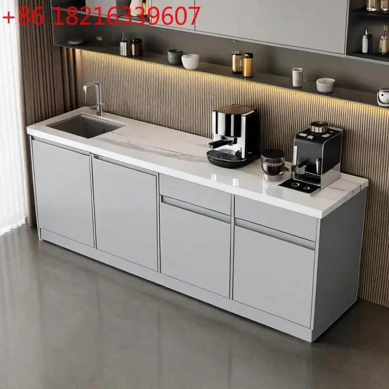 TAO  The company's water bar integrated cabinet is simple commercial island coffee pantry wall marble
