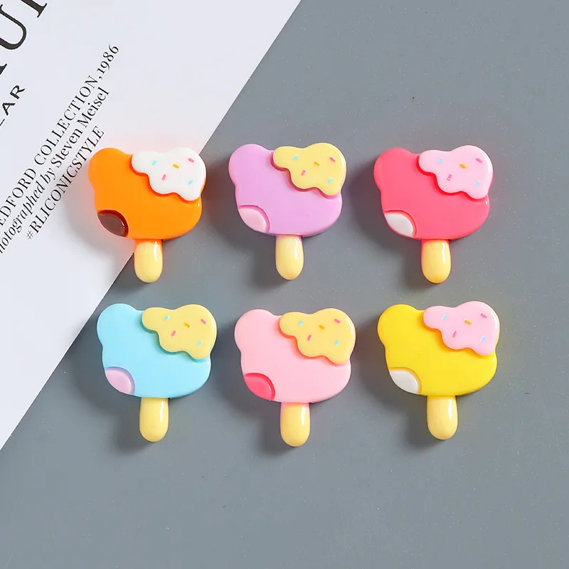 Sweet Ice Cream Resin Cabochon Flatback for Handmade Crafts 20pcs Fake Foods Resin Decoration Accessory DIY Scrapbooking