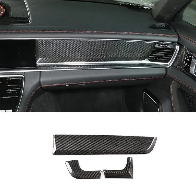 

Real Carbon Fiber Car Central Instrument Large Panel Decorative Cover Trim Accessories For Porsche Panamera 2017-2021