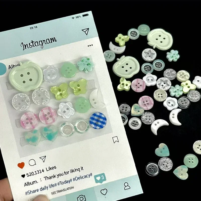 10/20 قطعة مختلط اللون اليدوية الراتنج جولة 2/4-hole زر لخياطة الملابس والاكسسوارات الحرف سكرابوكينغ DIY بها بنفسك الملابس المورد