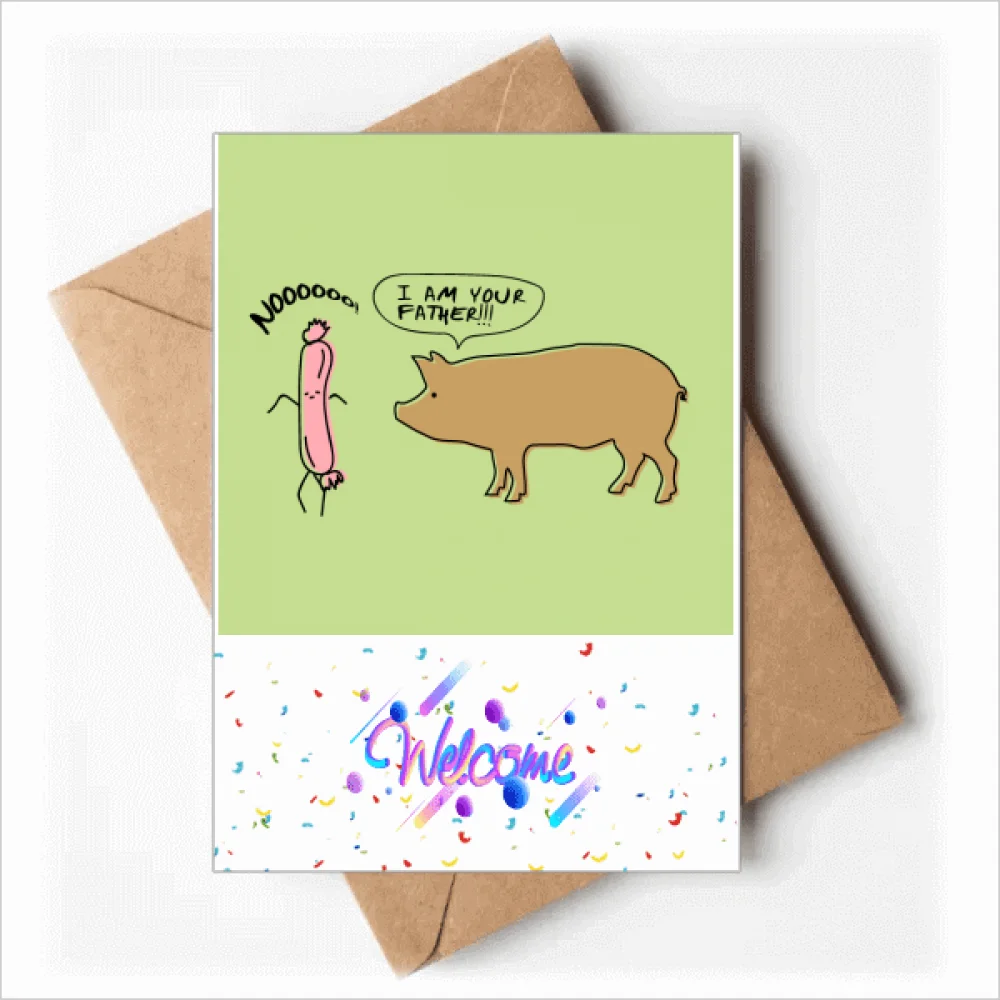 Jamón de cerdo Contacto Padre Art Deco Moda Bienvenido Volver Tarjetas de felicitación Sobres en blanco
