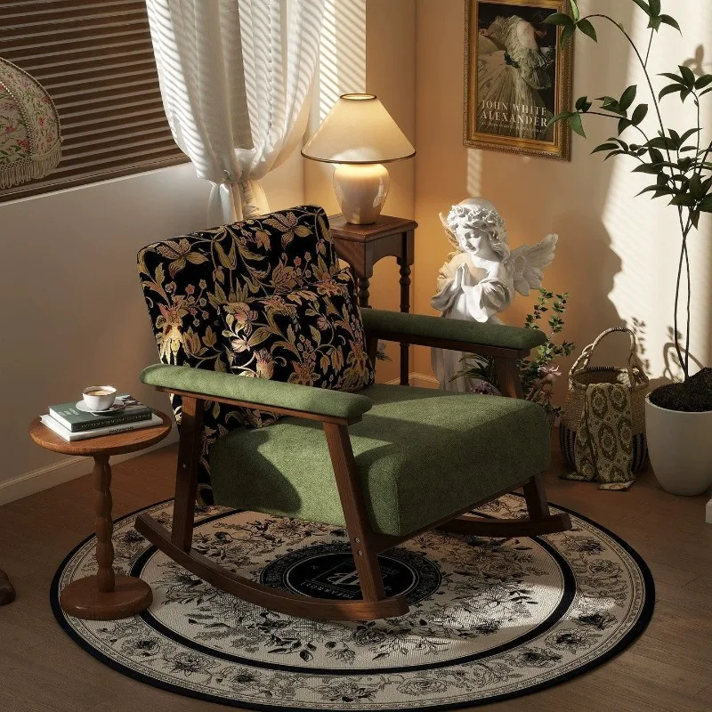 Medieval style casual rocking chair adult reclining chair study living room balcony household