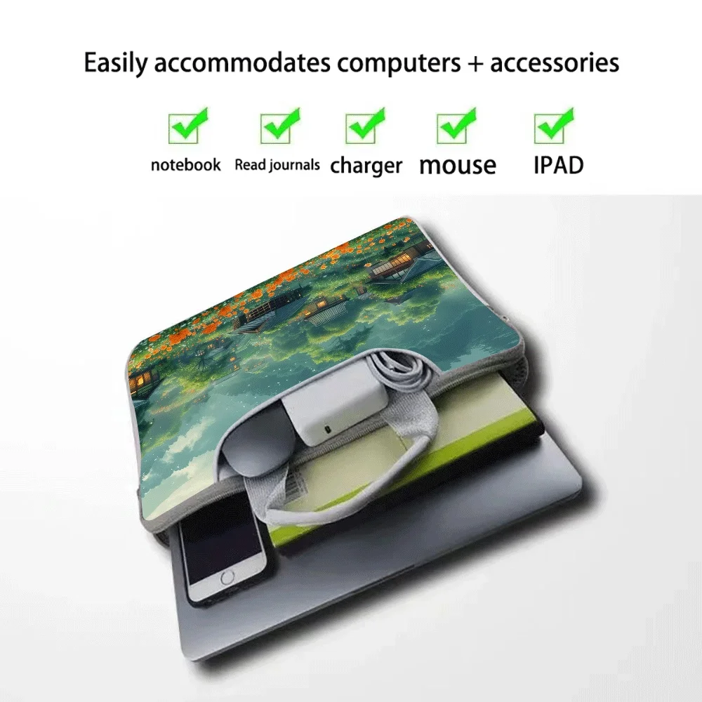 

Модная сумка-чехол для ноутбука из березовой коры 13, 14, 15, 16 дюймов, водонепроницаемый, ударопрочный чехол для ноутбука с карманом для путешествий, работы, офиса, новинка