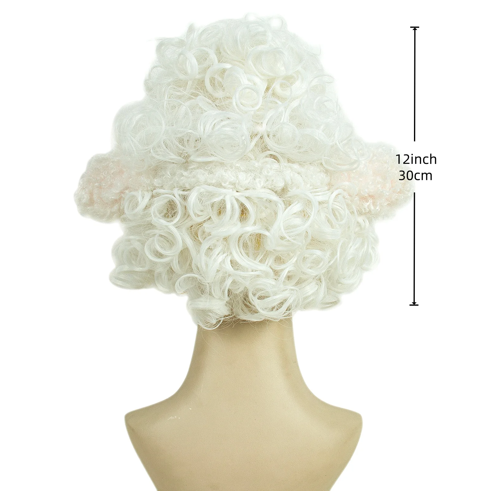 REEWES White Curly Wig For Cosplay Dawn Sheep Synthetic Wig Costume Glasses Hairband Zoo Anime Carnival 100 DAY OF Party