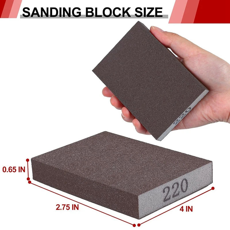 ABBN-8 Pack Sanding Sponge, Washable And Reusable Sanding Blocks For Drywall Wood Metal Furniture, 60/80/120/220 Grit
