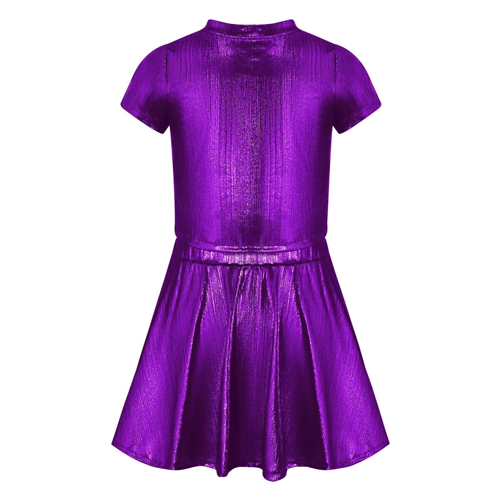 

Big Girls 2Pcs Jazz Dance Performance Outfit Sleeveless Crop Top+Ruffled Skirt Set for Hip-hop Cheerleading Dance Stage Show