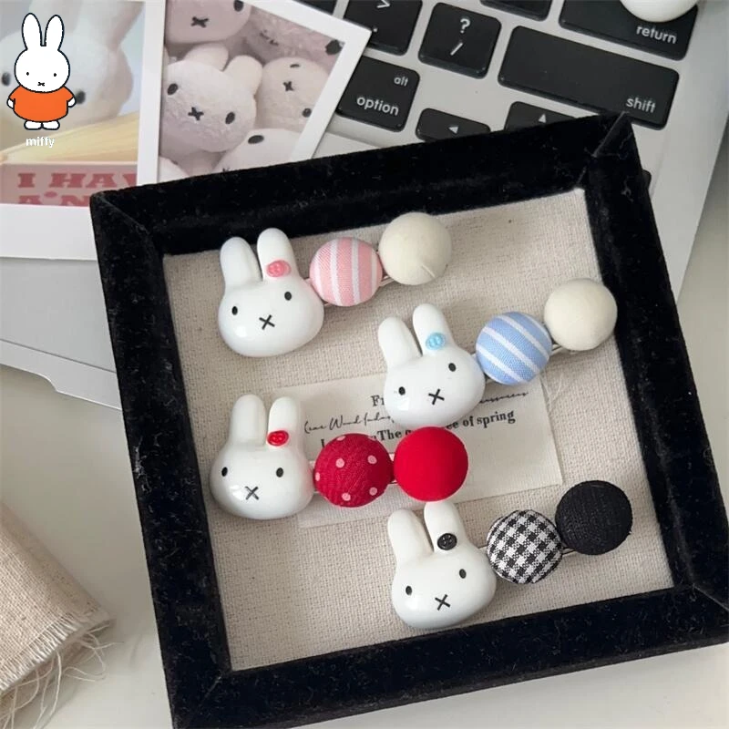 

Kawaii Miffy rabbit button duck mouth clip lovely cream bump color rabbit hairpin girl soft Meng Liu seaside clip hair