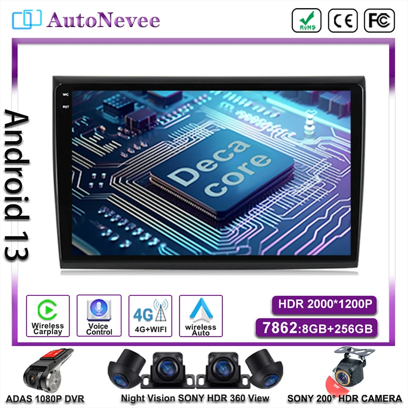 

Android 14 Head Unit For Fiat Bravo 2007 2008 2009 2010 2011 2012 Multimedia Car Player Auto Radio Navigation GPS Stereo 5G DVD