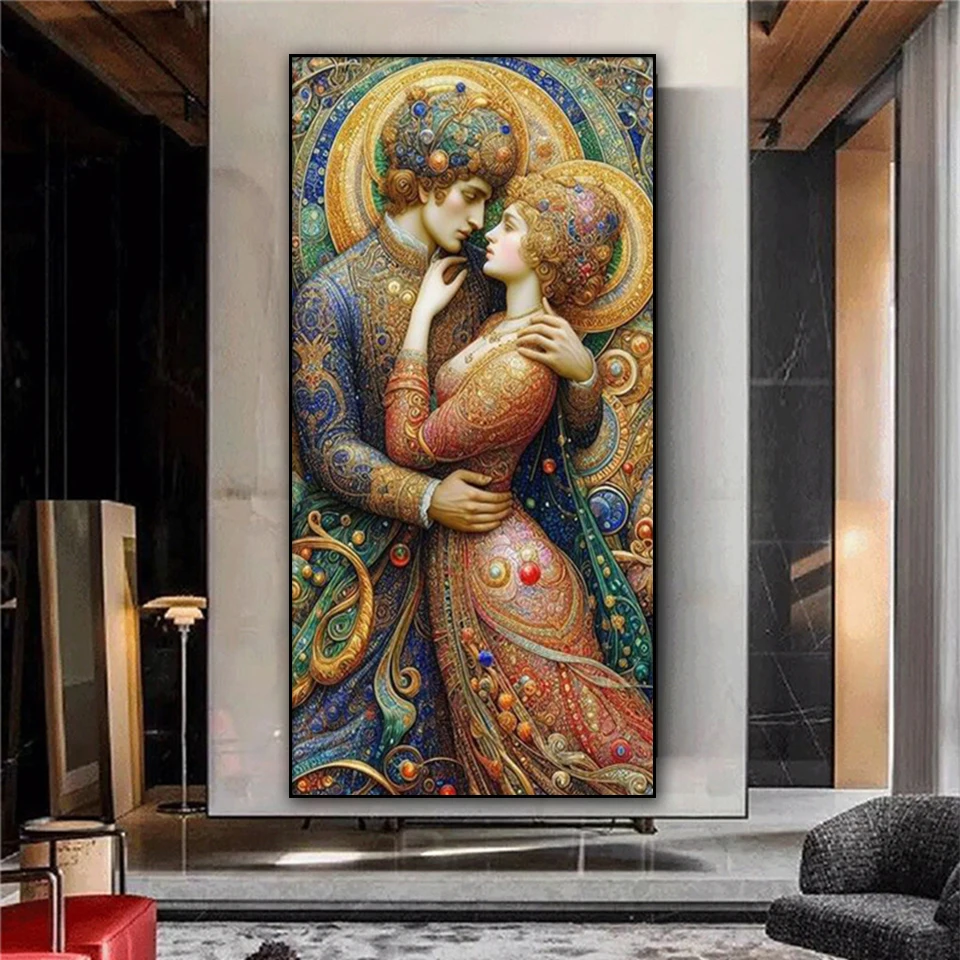 Cool Woman and Golden Leopard Diamond Painting 2024 Jewel Cross Stitch Full Sqaure Round Diamond Mosaic Rhinestones Home Decor