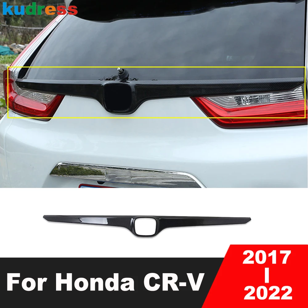 Accessories For Honda CRV CR-V 2017 2018 2019 2020 2021 2022 Carbon Fiber Car Rear Trunk Lid Cover Trim Tailgate Molding Strip