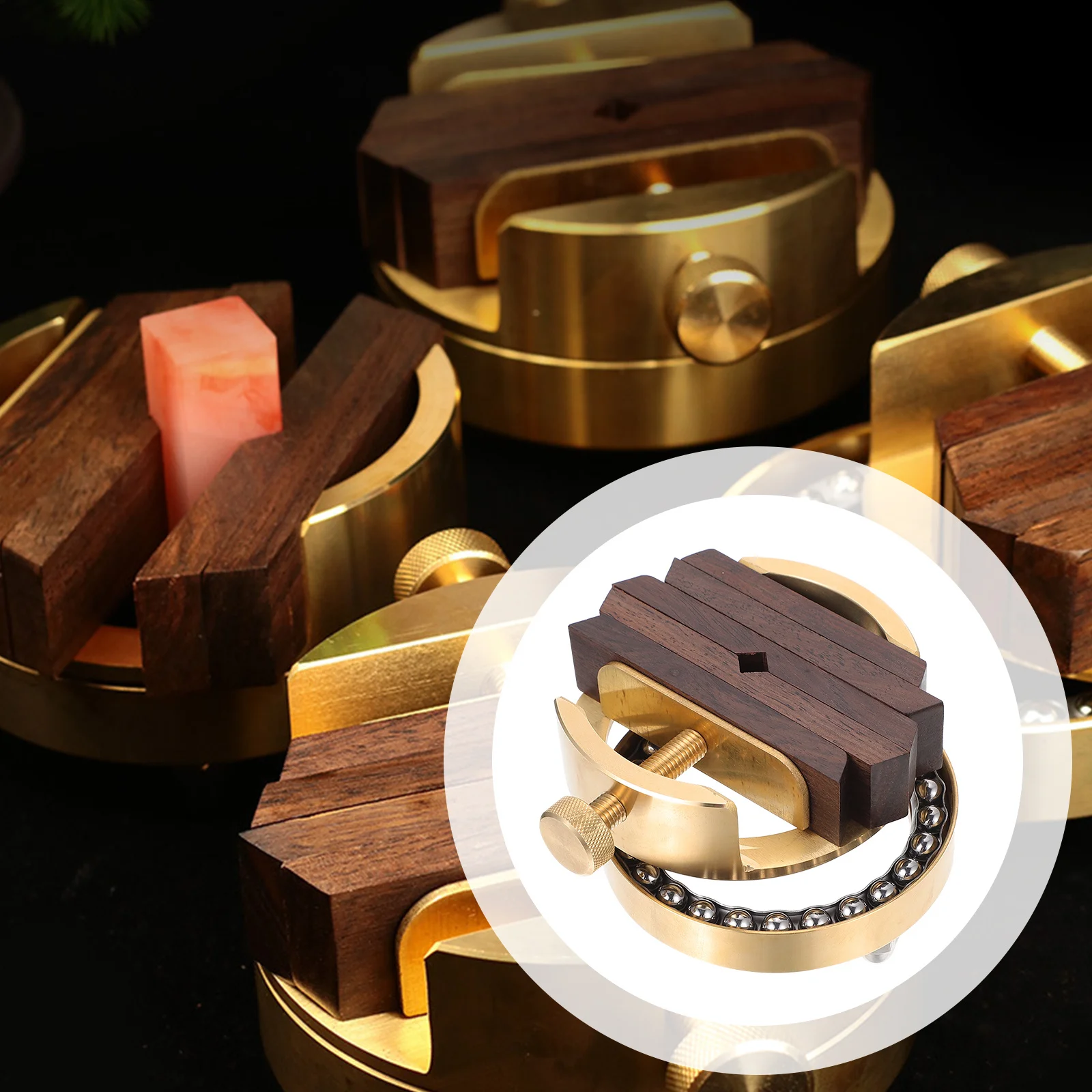 

1Set Brass Seal Carving Bed Premium Wood Stone Engraving Tool DIY Craft Kit for Artists Carvers Hobbyists Seal Carving Bed