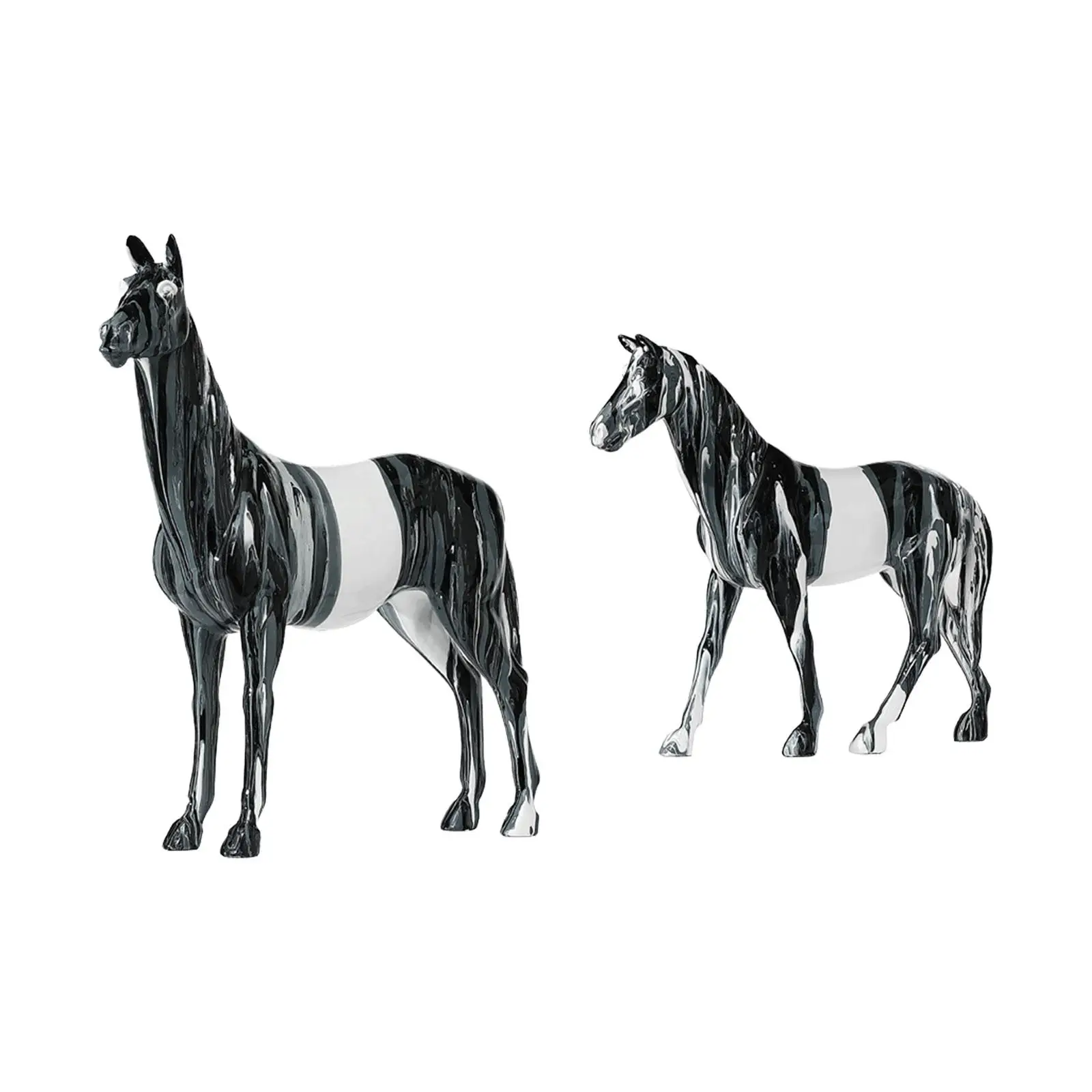 

Standing Horse Statue Figurine Mixed Color Table Decoration Decorative Modern