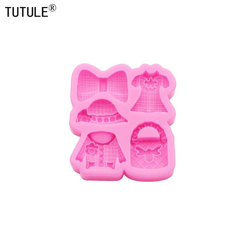 DIY Clothing Suit Resin Clay keychain earrings Mold Bags Bow Tie Accessories silicone mould chocolates cake decorating tool