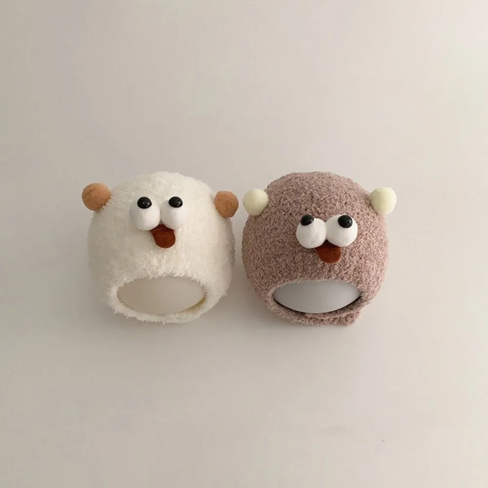 New Warm Knitted Hat Windproof Cute Bear Ear Protection Hat Coldproof Ball Beanie Hat 0-2Y