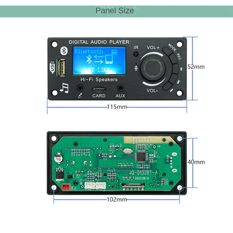 LCD Screen Display Mp3 Decoder Board Bluetooth Module DIY Products Car Audio Accessories Audio Amplifier Board