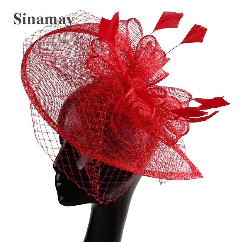 

Wedding Church Kentucky Women Girls Mesh Fascinators Hat Cocktail Party Headband Headpiece Wedding Hat Feather Hat Mesh