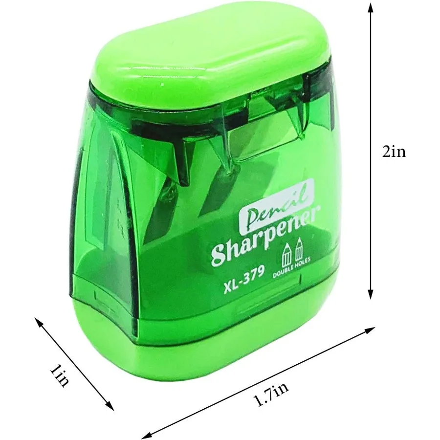 เครื่องเหลาดินสอมแบบมือหมุน 36 ชิ้น รูคู่ พร้อมฝาปิด สำหรับโรงเรียน สำนักงาน และใช้ในบ้าน เครื่องเหลาดินสอพลาสติกแบบมือถือสำหรับใช้ในชีวิตประจำวัน
