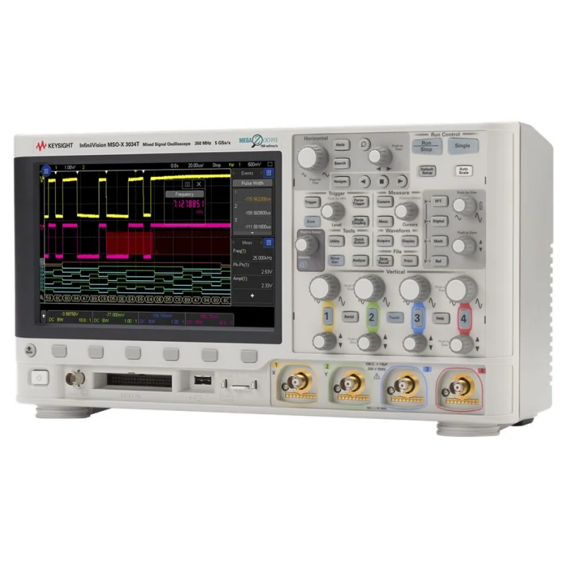 Keysight MSOX3034T oscilloscope:350 MHz 4 analog channels+digital channels, 4 Mpts memory, 1,000,000 waveforms/sec