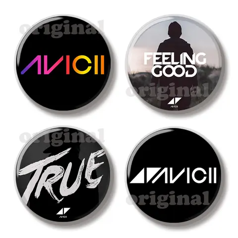 44MM Avicii Album Logo Pin Soft Button Pin Jewelry Creative Badge Cartoon Brooch Lapel Pin Bag Hat Decoration Gift