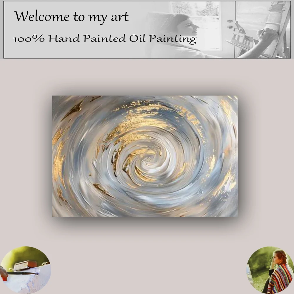 

100% Hand Painted Abstract Oil Painting on Canvas Wall Art Painting Golden Money Trees Pictures for Living Room Decor Art gift