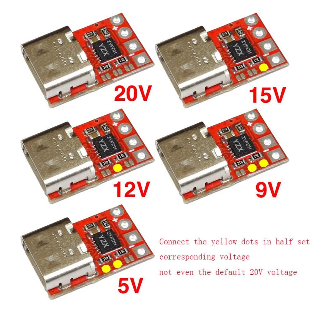 100W 5A TYPE-C Decoy Trigger Adapter Verbinding QC4 Charging Notebook Module Pd 2.0 3.0 QC4 QC5 Om 5V 9V 12V 15V 20V Dc