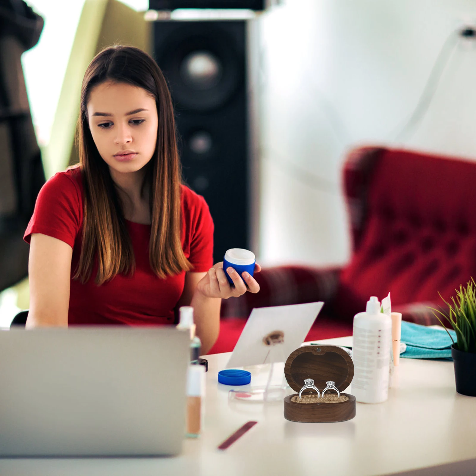 

Black Walnut Jewelry Box s Wooden Gift Container Ring Storage ganizer Case for Holiday Small Objects Personal Items Wedding