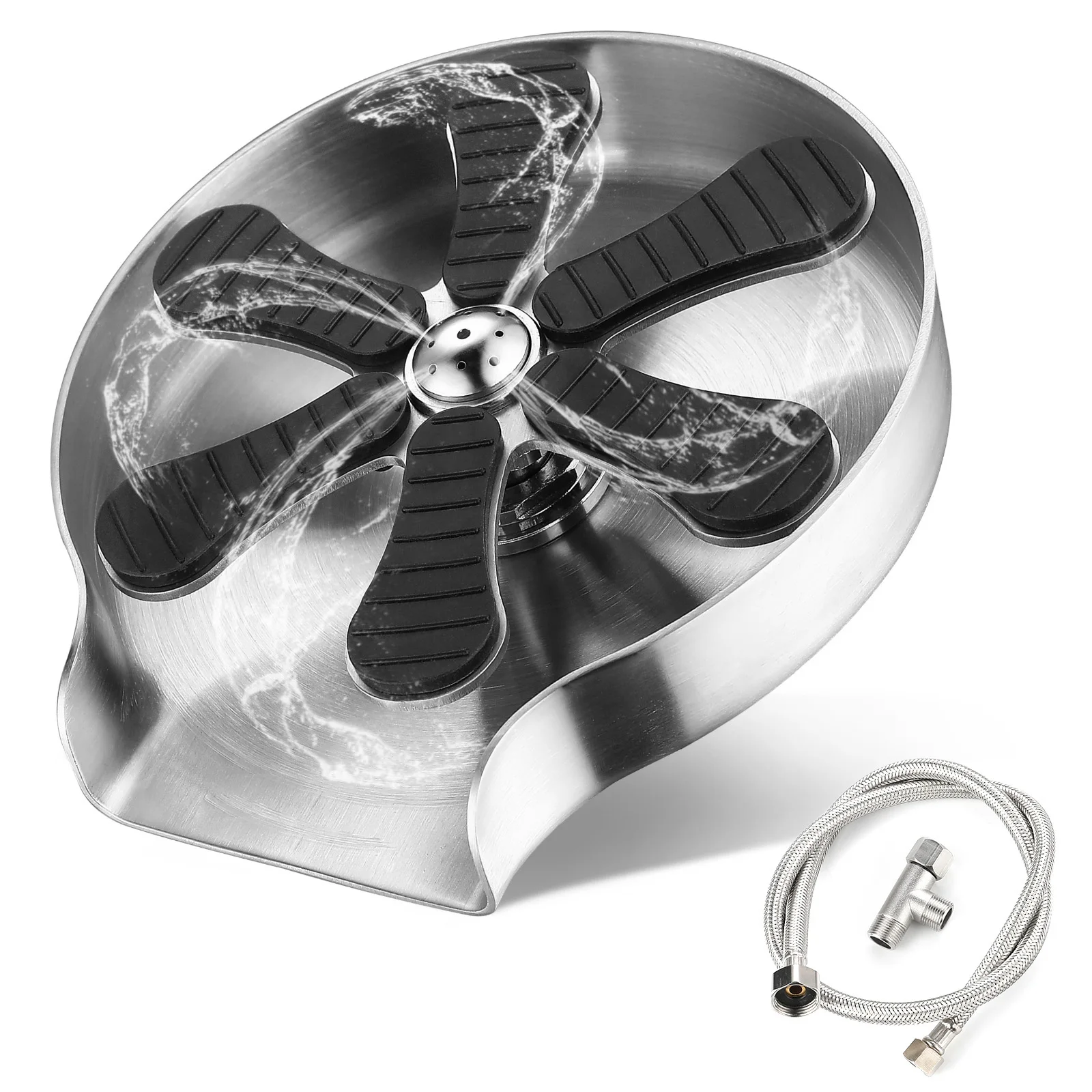 

Automatic Glass Rinser for Kitchen Sink, 304 Stainless Steel Cup Rinser for Sink, Pressure Spray Washer Cup Tool，Brush Nickel