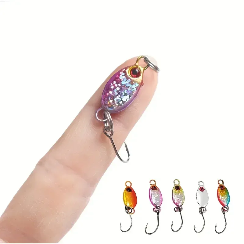 

1PCS Mini Spoon Fishing Lure 2g/3g/5g Micro Metal Fishing Bait Hard Sequin Lure Small Fish With Sharp Single Hook Tackle