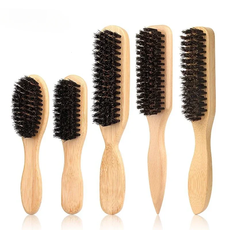Сглаживание младенческих волос Flyaways Edge Control Backcombing Teasing Boar Bristle Slick Back Hair Brush Sleek Ponytail Bun
