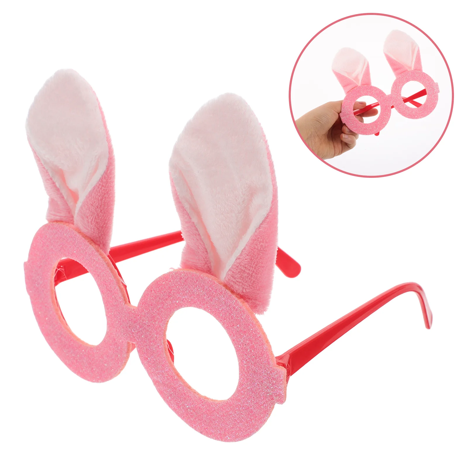 Coelhinho da páscoa óculos quadro glitter orelha óculos crianças festa favores foto adereços acessórios orelhas de coelho óculos quadro