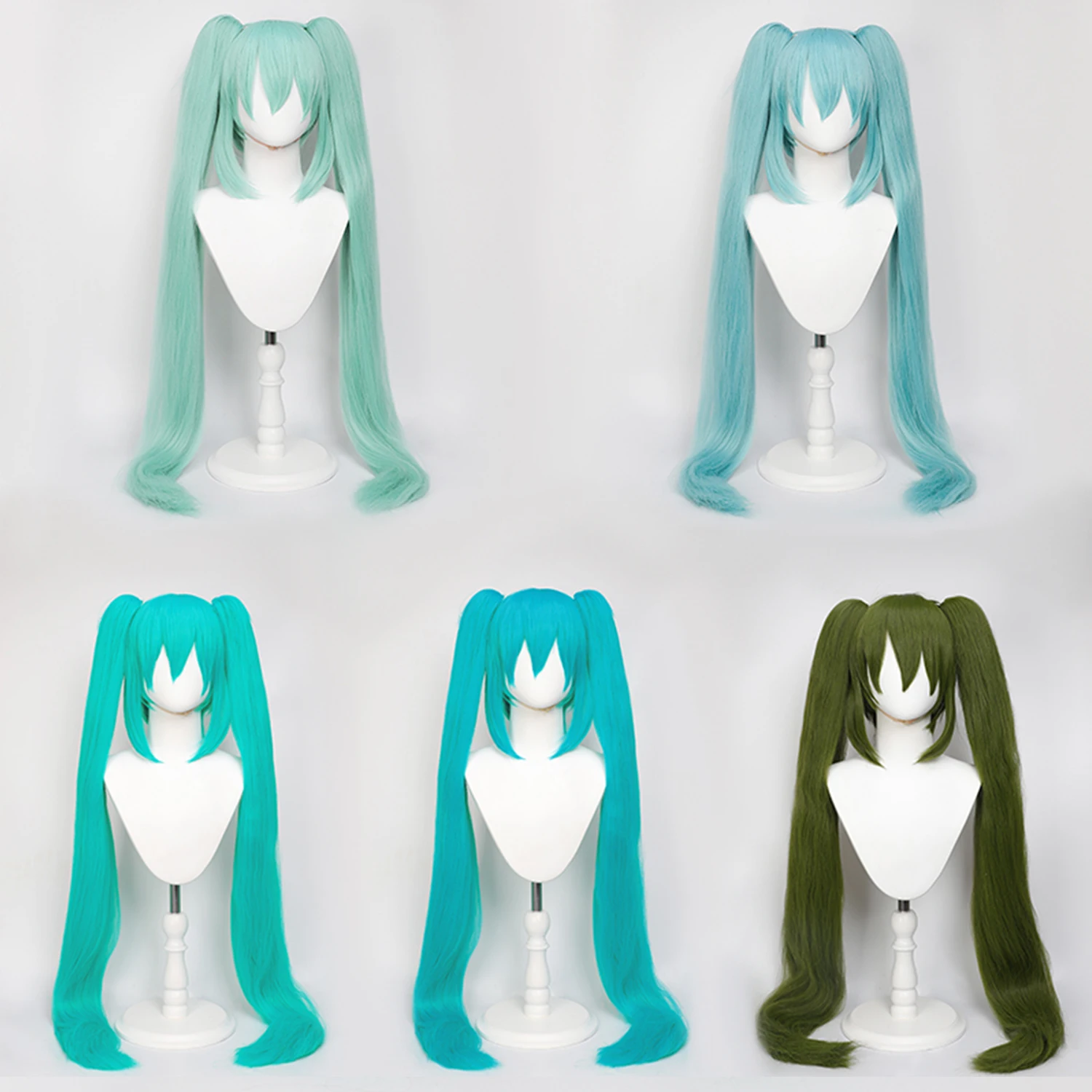 Hatsune Miku Senbon Sakura Snow Hatsune Miku Long Cosplay Wig Synthetic Hair Wig Hatsune Miku Multi-color Fluffy Silk Clip Ponyt