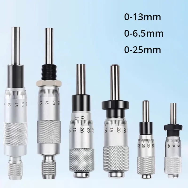 Cabeça diferencial micrômetro 0-13mm 0-6.5mm 0-25mm cabeça micrômetro ajuste fino com porca de montagem cabeça de medição micrômetro