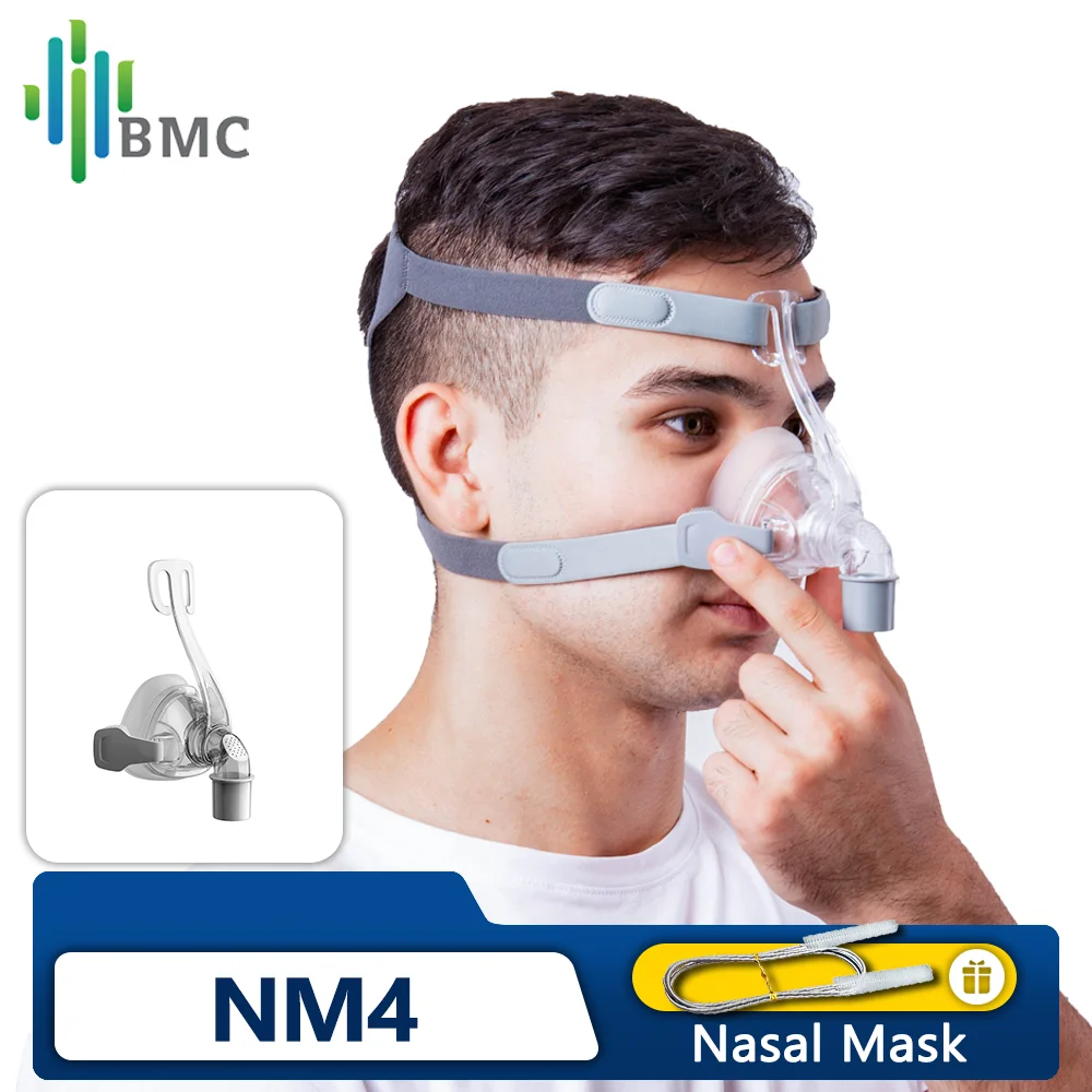 Original BMC NM4 Nasal Mask Cpap Mask For Breathing Device Anti Snoring Sleep Apnea CPAP BiPAP Machine Mask With Headgear