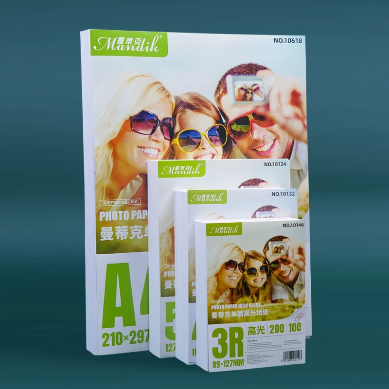 135g 160g A4 100 sheet/lot 210mm*297mm single glossy inkjet photo paper for high resolution output