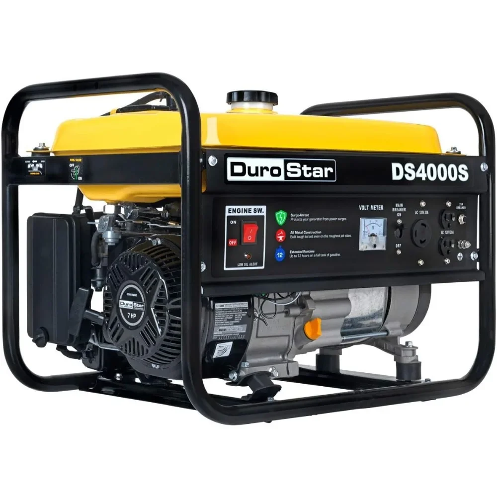 Portable Generator Plenty of Power Powerful Engine Complies with Emissions Standards With 4,000 peak watts 3,300 running watts