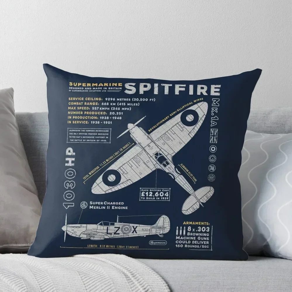 Spitfire Throw Pillow Pillow Cases Decorative Decorative pillow case Sofa Covers